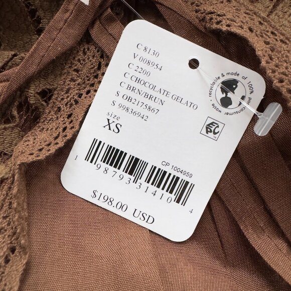 NWT Free People Lenna Slip Dress Jacket Two Piece Set Lace Chocolate Brown XS - Picture 6 of 11